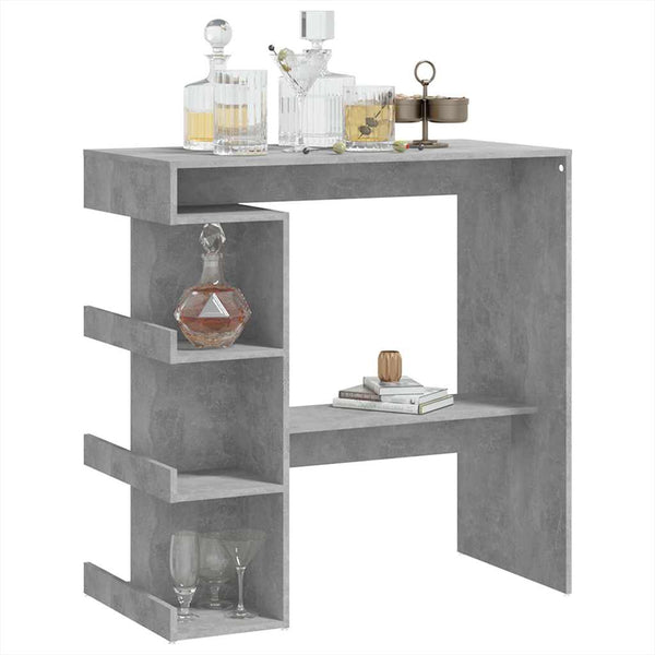 Bartisch mit Regal, Betongrau 100x50x101,5 cm