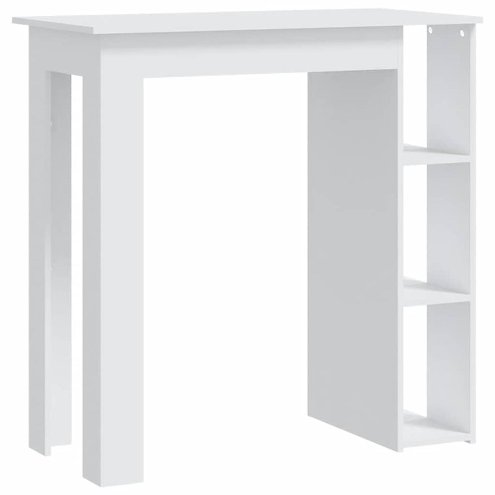 Bartisch mit Regal, Weiß, 102 cm