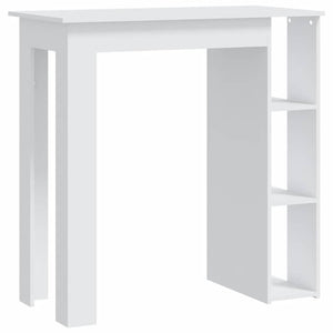 Bartisch mit Regal, Weiß, 102 cm