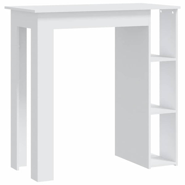 Bartisch mit Regal, Weiß, 102 cm