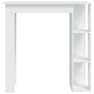 Bartisch mit Regal, Weiß, 102 cm