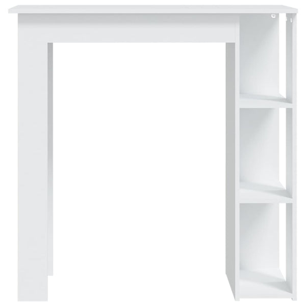 Bartisch mit Regal, Weiß, 102 cm