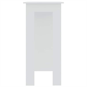 Bartisch mit Regal, Weiß, 102 cm
