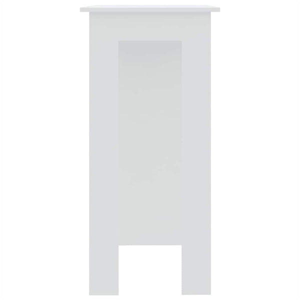 Bartisch mit Regal, Weiß, 102 cm