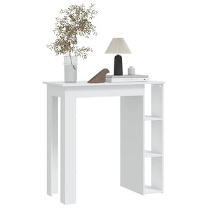 Bartisch mit Regal, Weiß, 102 cm