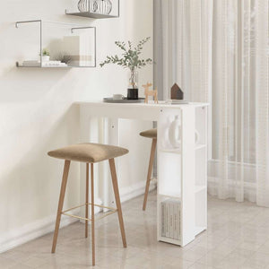 Bartisch mit Regal, Weiß, 102 cm