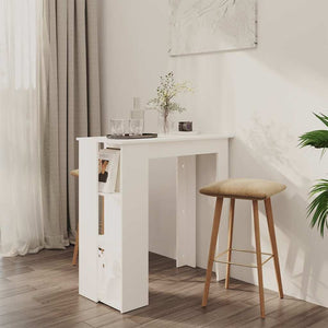 Bartisch mit Regal, Weiß, 102 cm