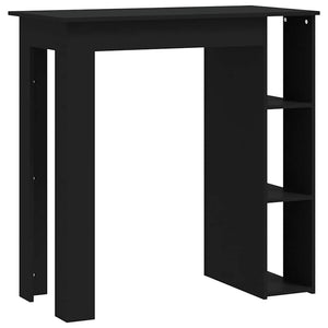Schwarzer Bartisch mit Regal 102 cm