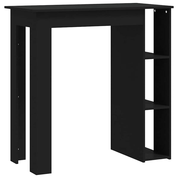 Schwarzer Bartisch mit Regal 102 cm