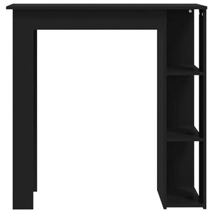 Schwarzer Bartisch mit Regal 102 cm