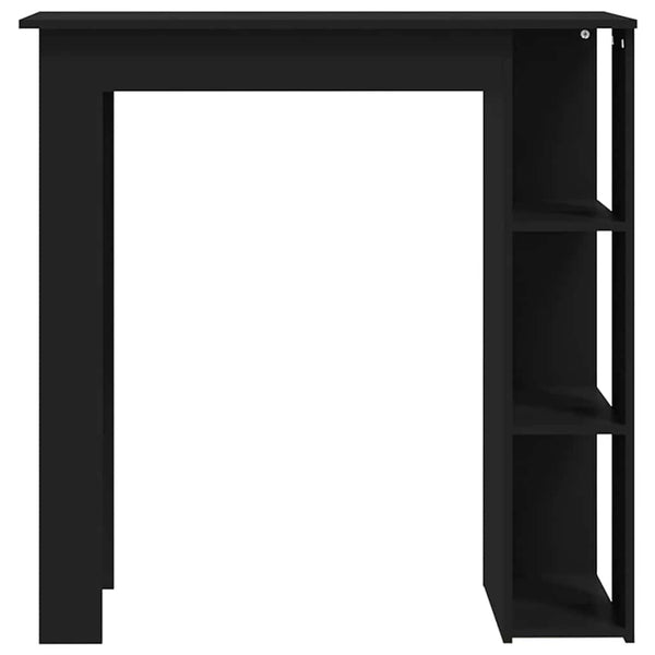 Schwarzer Bartisch mit Regal 102 cm