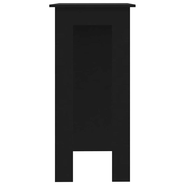Schwarzer Bartisch mit Regal 102 cm