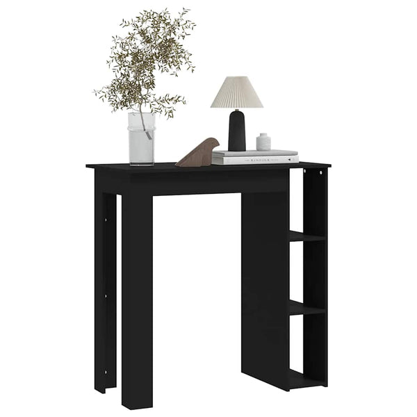 Schwarzer Bartisch mit Regal 102 cm