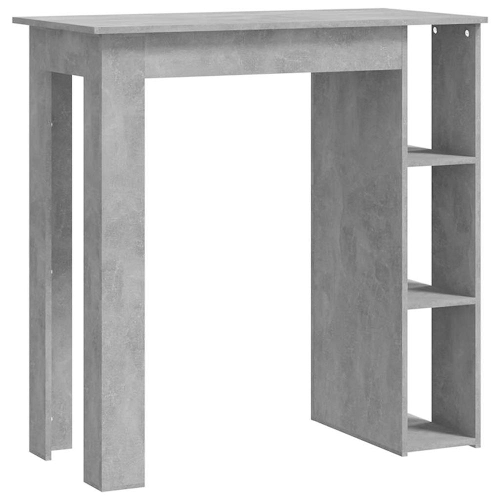 vidaXL Bar Table with Shelves Concrete Gray 102x50x103.5 cm Engineered Wood