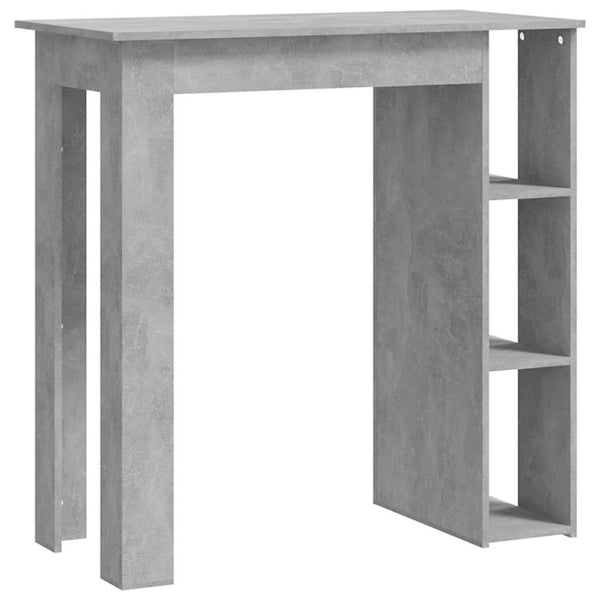 vidaXL Bar Table with Shelves Concrete Gray 102x50x103.5 cm Engineered Wood