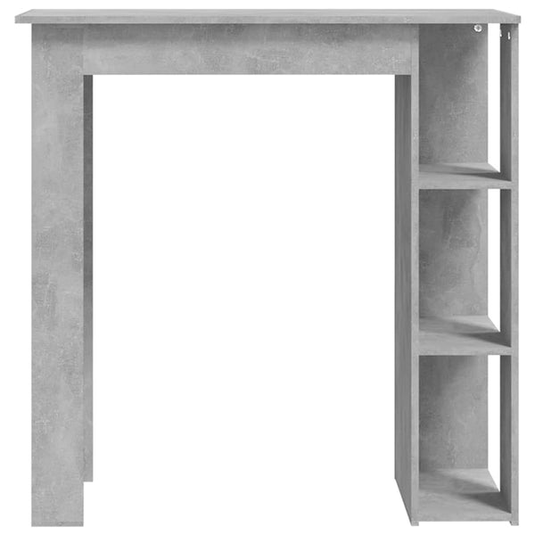 vidaXL Bar Table with Shelves Concrete Gray 102x50x103.5 cm Engineered Wood