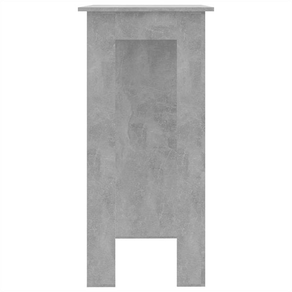 vidaXL Bar Table with Shelves Concrete Gray 102x50x103.5 cm Engineered Wood