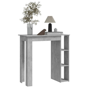 vidaXL Bar Table with Shelves Concrete Gray 102x50x103.5 cm Engineered Wood