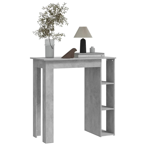 vidaXL Bar Table with Shelves Concrete Gray 102x50x103.5 cm Engineered Wood