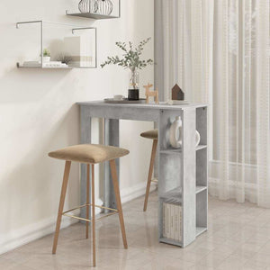 vidaXL Bar Table with Shelves Concrete Gray 102x50x103.5 cm Engineered Wood