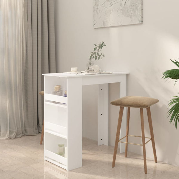 Weißer Bartisch mit Ablage