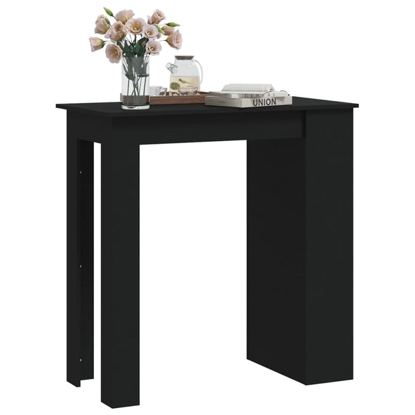 Schwarzer Bartisch mit Ablage