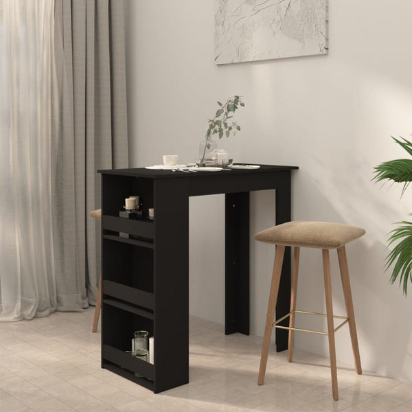 Schwarzer Bartisch mit Ablage