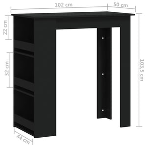 Schwarzer Bartisch mit Ablage
