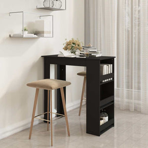 Schwarzer Bartisch mit Ablage