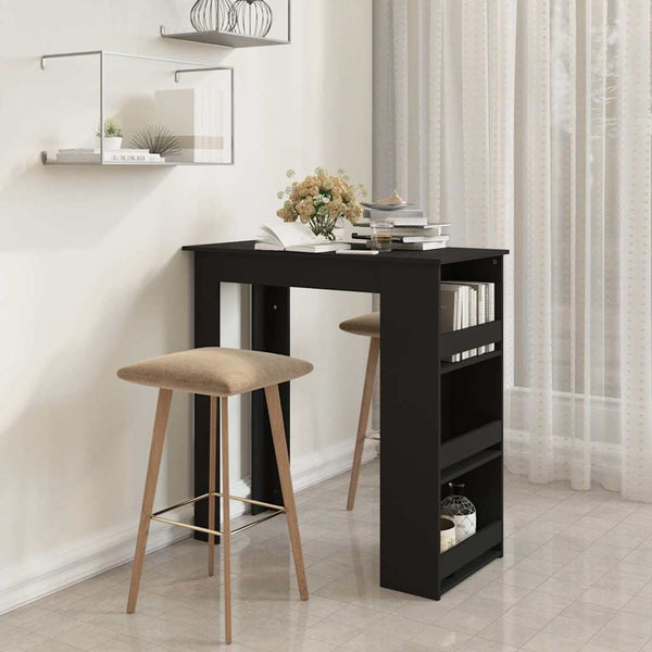 Schwarzer Bartisch mit Ablage