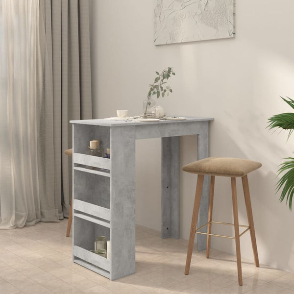 Bartisch mit Regal Betongrau 102 cm