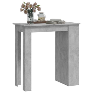 Bartisch mit Regal Betongrau 102 cm