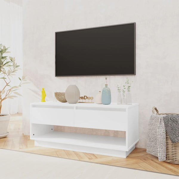 TV-Schrank Hochglanz Weiß 102 cm