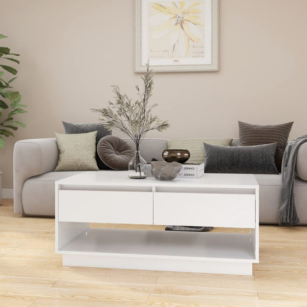 Weißer Couchtisch mit Schubladen