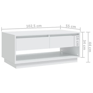 Weißer Couchtisch mit Schubladen