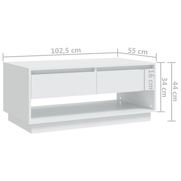 Weißer Couchtisch mit Schubladen