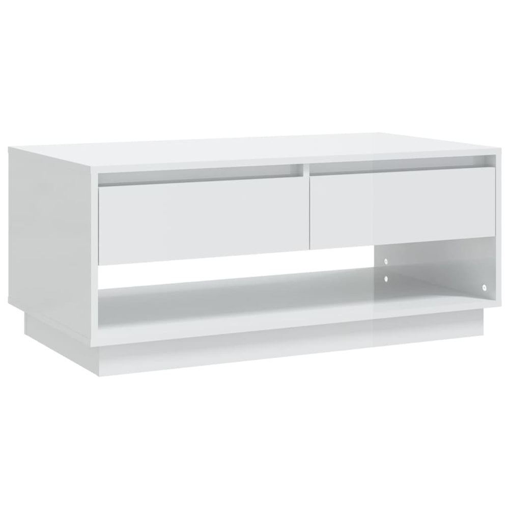 Hochglanz Couchtisch Weiß 102,5 cm