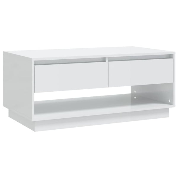 Hochglanz Couchtisch Weiß 102,5 cm