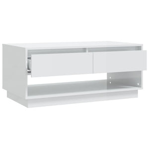 Hochglanz Couchtisch Weiß 102,5 cm