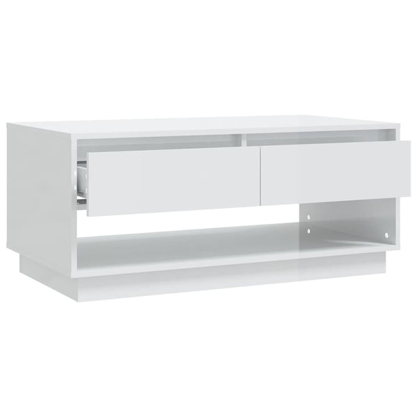 Hochglanz Couchtisch Weiß 102,5 cm