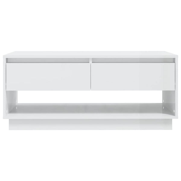 Hochglanz Couchtisch Weiß 102,5 cm