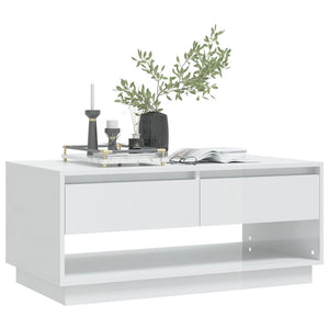 Hochglanz Couchtisch Weiß 102,5 cm