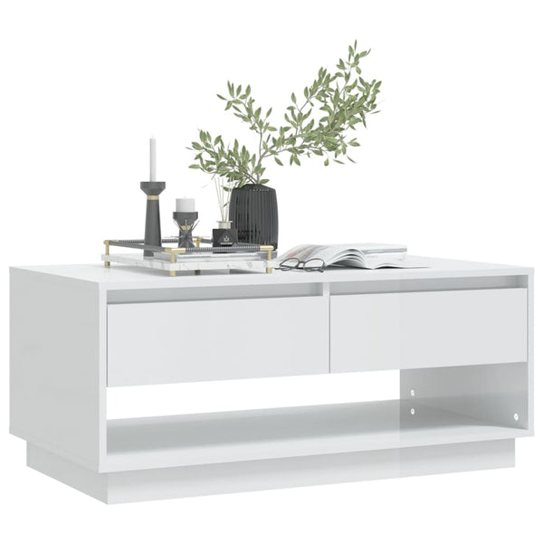 Hochglanz Couchtisch Weiß 102,5 cm
