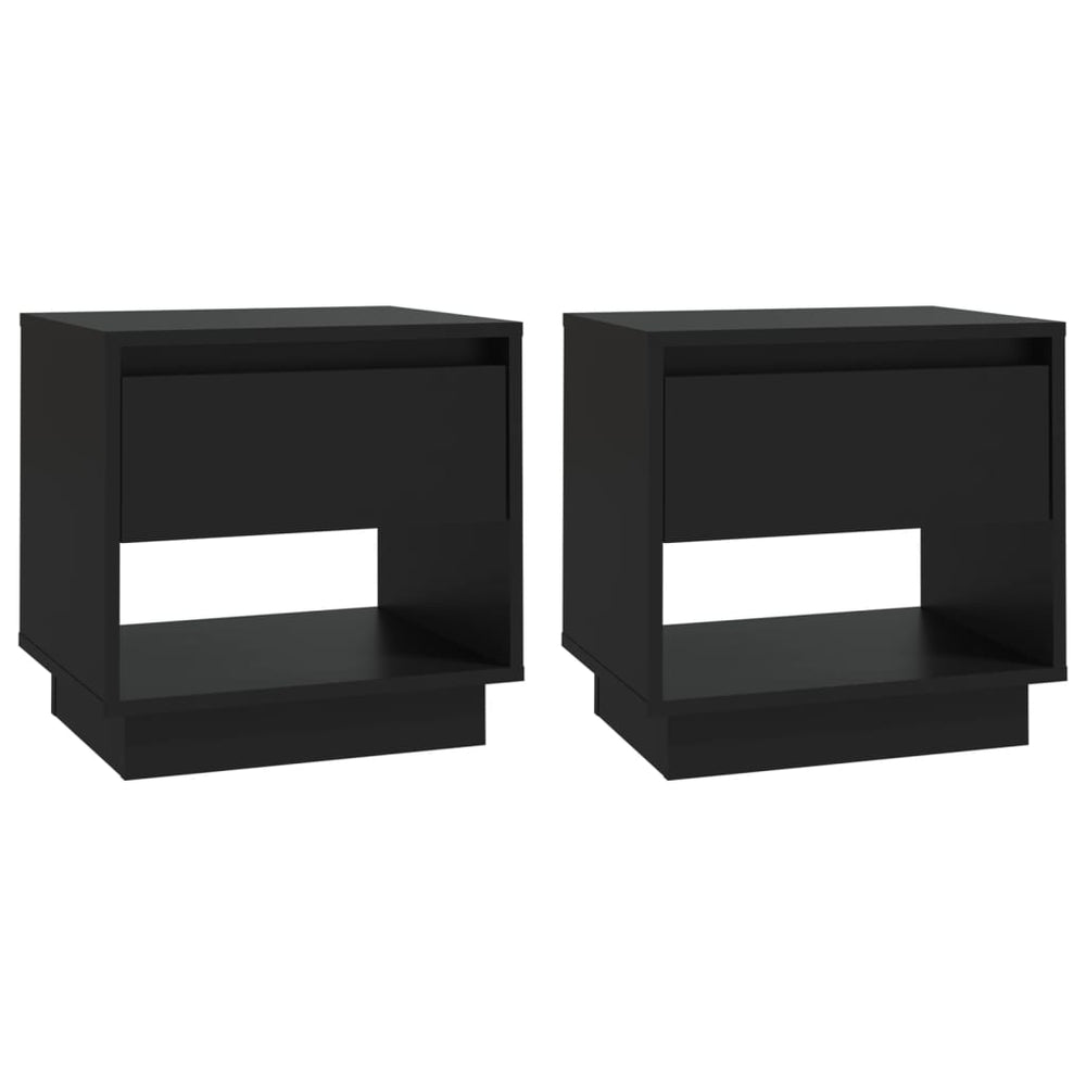vidaXL Nightstands 2 pcs. Black 45x34x44 cm Engineered Wood