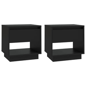 Nachttische 2er Set Schwarz Holz
