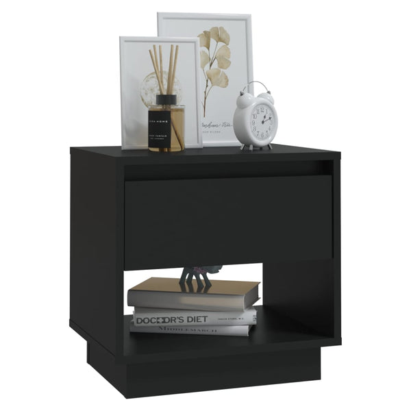 Nachttische 2er Set Schwarz Holz