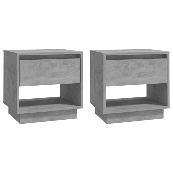 Betongraue Nachttische, 2er-Set
