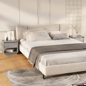Betongraue Nachttische, 2er-Set