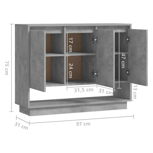 Betongraues Sideboard 97 cm