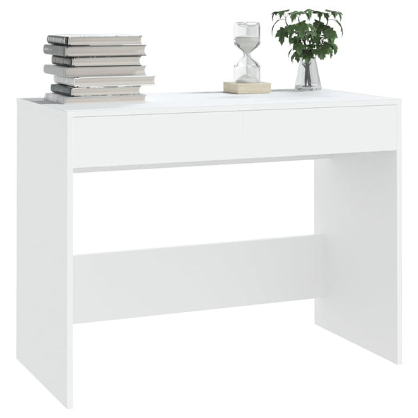 Weißer Schreibtisch mit Schubladen, 101 cm
